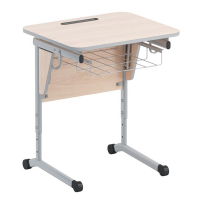 Стол ученический одноместный с наклоном столешницы (0-24°) и корзиной - fgospostavki.ru - Киров