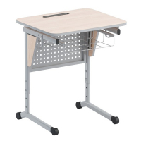 Стол ученический одноместный с перфорированной панелью, наклоном столешницы (0-24°) и корзиной - fgospostavki.ru - Киров