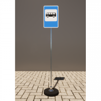 Знак дорожный "Место остановки автобуса" 5.16 типоразмер 40 на стойке с основанием 3кг - fgospostavki.ru - Киров