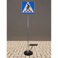 Знак дорожный "Пешеходный переход" 5.19.1 типоразмер 40 на стойке с основанием 3кг - fgospostavki.ru - Киров