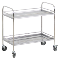 Столик процедурный с двумя полками и бортиками передвижной из нержавеющей стали - fgospostavki.ru - Киров