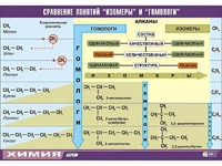 Таблица демонстрационная "Сравнение понятий изомер и гомолог" (винил 100x140) - fgospostavki.ru - Киров