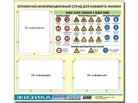 Стенд информационный "Правила техники безопасности в кабинете физики" (75*70, 3 кармана) - fgospostavki.ru - Киров