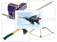 Набор предметных картинок "Оружие, военная техника. Инструменты" (48 штук, А4, с магнитами) - fgospostavki.ru - Киров