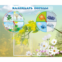 Стенд "Календарь погоды" с 2 карманами - fgospostavki.ru - Киров