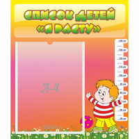 Стенд "Список детей Я расту - fgospostavki.ru - Киров