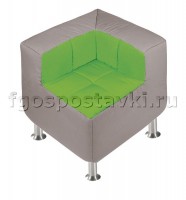 Пуф угловой со спинкой  на хромированных ножках - fgospostavki.ru - Киров