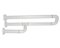 Поручень неоткидной трёхопорный с антибактериальным покрытием (белый) - fgospostavki.ru - Киров