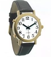 Часы для слабовидящих людей с белым циферблатом на кожаном ремешке - fgospostavki.ru - Киров