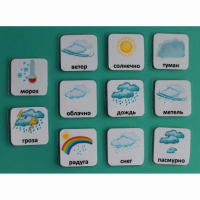 Набор карточек "Погода" (с рисунками) - fgospostavki.ru - Киров