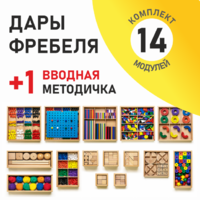 Игровой набор Дары Фребеля 14 модулей с методическим пособием (1 книга) - fgospostavki.ru - Киров