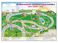 Магнитно-маркерная доска "Безопасный маршрут школьника (дом – школа – дом)" с комплектом тематических магнитов - fgospostavki.ru - Киров