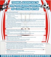 Стенд "Техника безопасности занятий по спортивным играм" - fgospostavki.ru - Киров