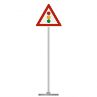 Знак дорожный "Светофорное регулирование" 1.8 типоразмер 40 на стойке с основанием 3кг - fgospostavki.ru - Киров