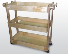 Тележка для спортинвентаря и игрушек (3 полки) 115х50х90см (фанера лак) - fgospostavki.ru - Киров