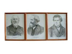 Портреты выдающихся физиков (деревянная рамка, под стеклом) - fgospostavki.ru - Киров