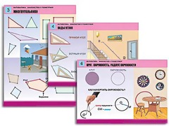 Комплект таблиц "Математика. Знакомство с геометрией" (6 таблиц, формат А1, ламинированные) - fgospostavki.ru - Киров