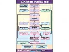 Таблица демонстрационная "Генетическая связь органических веществ" (винил 70x100) - fgospostavki.ru - Киров