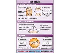 Таблица демонстрационная "Тела вращения" (винил 100*140) - fgospostavki.ru - Киров