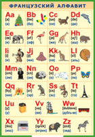 Таблица "Французский алфавит в картинках (с транскрипцией)" (100х140 сантиметров, винил) - fgospostavki.ru - Киров