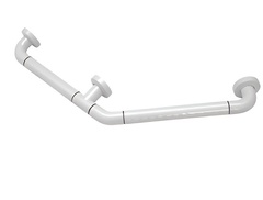 Поручень угловой трехопорный с антибактериальным покрытием (белая) - fgospostavki.ru - Киров