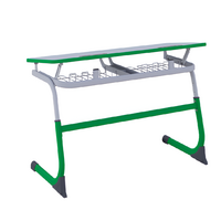 Парта SMARTY двухместная регулируемая по высоте (наклонная столешница) с антивандальной кромкой - fgospostavki.ru - Киров