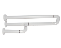 Поручень неоткидной трёхопорный с антибактериальным покрытием (белый) - fgospostavki.ru - Киров