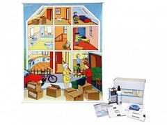 Магнитно-маркерный ситуационный плакат "Квартира" с набором магнитных карточек + методические рекомендации (иностранный язык) - fgospostavki.ru - Киров