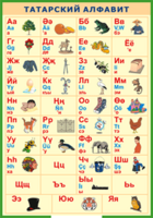Таблица "Татарский алфавит в картинках" (100х140 сантиметров, винил) - fgospostavki.ru - Киров