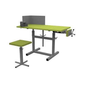 Верстак ученический комбинированный с тисками и струбциной, с защитным экраном и табуретом - fgospostavki.ru - Киров