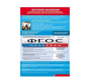 Таблица "Обучение населения способам защиты" (100х140 сантиметров, винил) - fgospostavki.ru - Киров