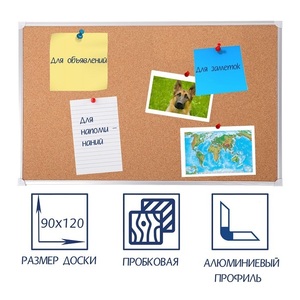 Доска пробковая 1200х900 - fgospostavki.ru - Киров