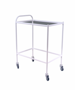 Столик процедурный передвижной металлический с двумя полками из стекла - fgospostavki.ru - Киров