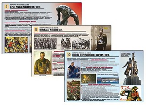 Комплект таблиц по истории "История России XX - XXI вв." раздаточные (цветные, ламинированные, А4, 12 штук) - fgospostavki.ru - Киров