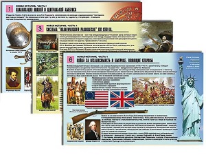 Комплект таблиц по истории "Новая история. Часть 1" раздаточные (цветные, ламинированные, А4, 6 штук) - fgospostavki.ru - Киров