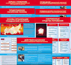 Комплект таблиц "Основы гражданской обороны (МЧС РФ)" 13 штук. - fgospostavki.ru - Киров