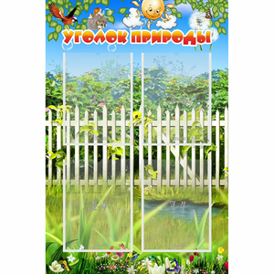 Стенд "Уголок природы" с 4 карманами - fgospostavki.ru - Киров