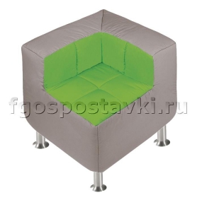 Пуф угловой со спинкой  на хромированных ножках - fgospostavki.ru - Киров