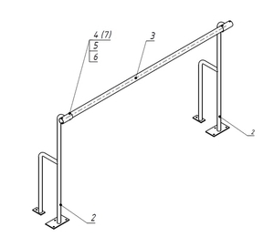 Станок хореографический напольный (1,5 метра, однорядный) - fgospostavki.ru - Киров