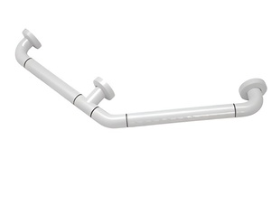 Поручень угловой трехопорный с антибактериальным покрытием (белая) - fgospostavki.ru - Киров