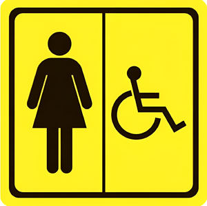 Тактильный знак (туалет для инвалидов Ж) 100х100 - fgospostavki.ru - Киров