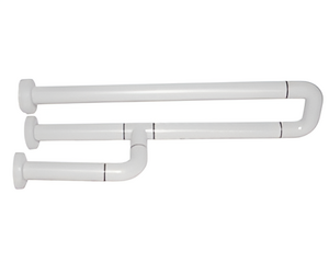 Поручень неоткидной трёхопорный с антибактериальным покрытием (белый) - fgospostavki.ru - Киров