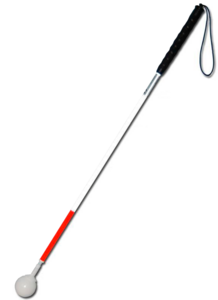 Трость телескопическая композитная с вращающимся шарообразным наконечником короткая на крючке - fgospostavki.ru - Киров