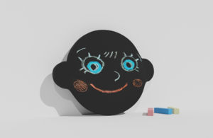 Фигурная грифельная меловая доска на тему эмоций - fgospostavki.ru - Киров