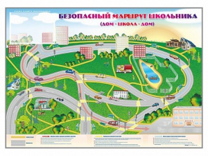 Магнитно-маркерная доска "Безопасный маршрут школьника (дом – школа – дом)" с комплектом тематических магнитов - fgospostavki.ru - Киров