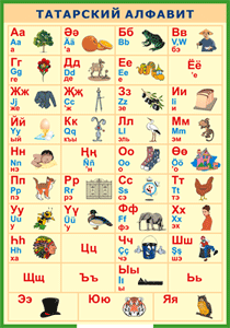 Таблица "Татарский алфавит в картинках" (100х140 сантиметров, винил) - fgospostavki.ru - Киров