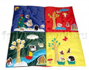 Дидактический коврик "Времена года" с дополнительными аппликациями животных - fgospostavki.ru - Киров