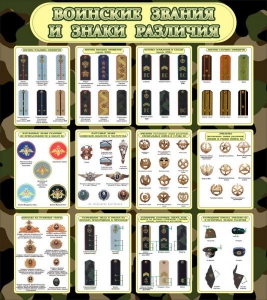 Стенд "Воинские звания и знаки различия" - fgospostavki.ru - Киров