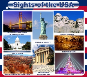 Стенд "Достопримечательности США" Вариант 1 - fgospostavki.ru - Киров