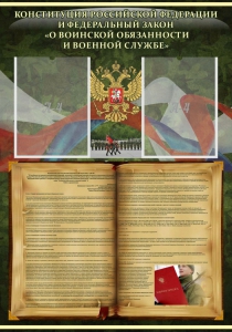 Стенд "Конституция РФ и Федеральный закон "О воинской обязанности и военной службе" - fgospostavki.ru - Киров